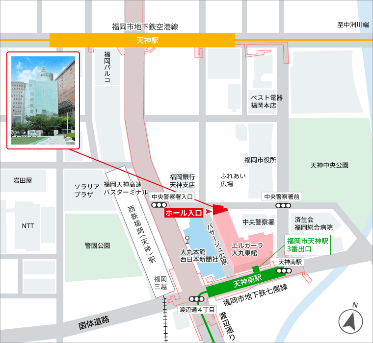 TKPエルガーラホール-印刷用地図