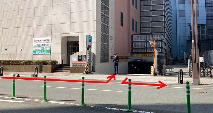 一般有料駐車場出入口・物流駐車場出口2